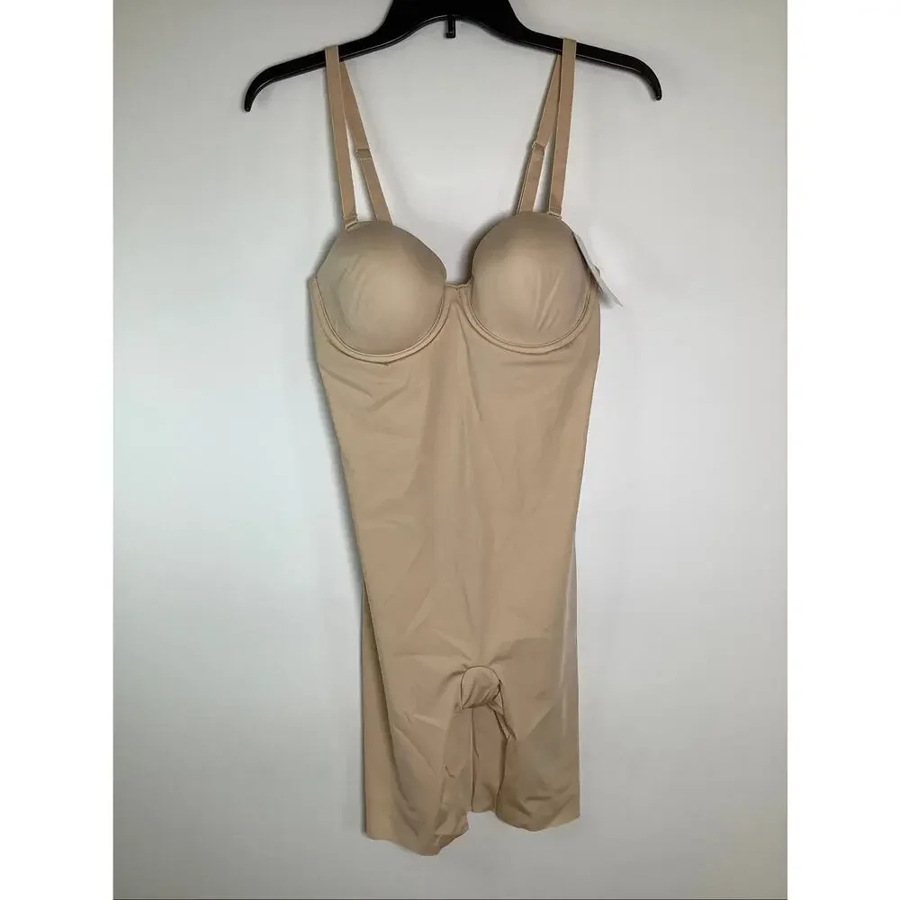 Wacoal Women's 34C Sand Red Carpet Strapless All In One Sexy Thigh Shaper V4-3